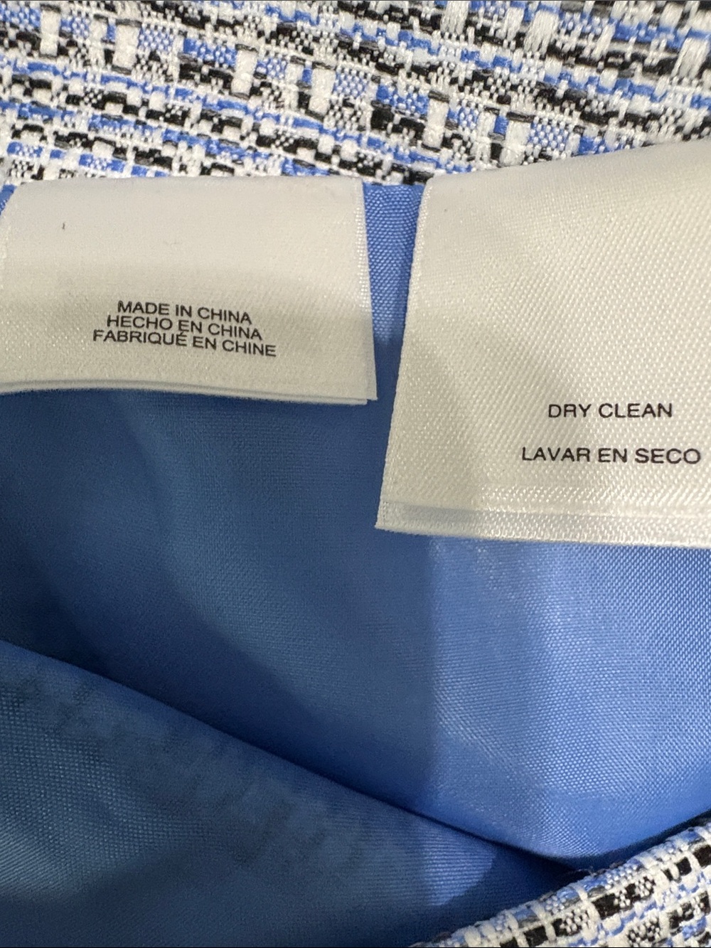 Kasper Blue and White Tweed Pencil Skirt - Picture 7 of 7